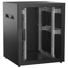 Шкаф напольный 19", 18U, 800х800мм, перф.перед.дверь, зад.металл, черный, UNITBOX N, ITK UBN05-18U88-PM