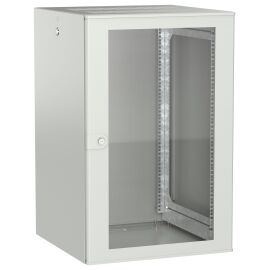Шкаф настенный 19", 18U, 600х600мм, стекл. дверь, серый, UNITBOX W, ITK UBW35-18U66-G