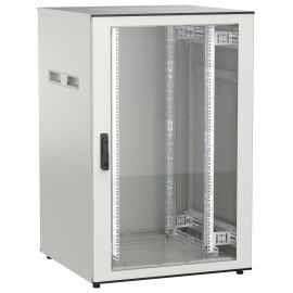 Шкаф напольный 19", 24U, 800х800мм, стекл.перед.дверь, зад.металл, серый, UNITBOX N, ITK UBN35-24U88-GM