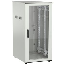 Шкаф напольный 19", 24U, 600х800мм, стекл.перед.дверь, зад.металл, серый, UNITBOX N, ITK UBN35-24U68-GM