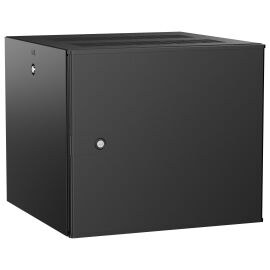 Шкаф настенный 19", 9U, 600х600мм, металл. дверь, черный, UNITBOX W, ITK UBW05-09U66-M