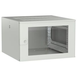 Шкаф настенный 19", 6U, 600х600мм, стекл. дверь, серый, UNITBOX W, ITK UBW35-06U66-G