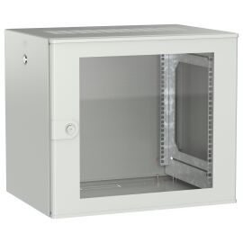 Шкаф настенный 19", 9U, 600х450мм, стекл. дверь, серый, UNITBOX W, ITK UBW35-09U64-G