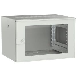 Шкаф настенный 19", 6U, 600х450мм, стекл. дверь, серый, UNITBOX W, ITK UBW35-06U64-G