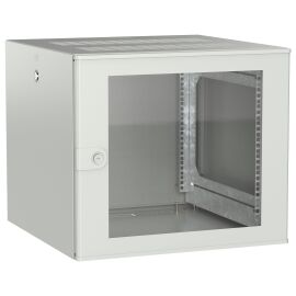 Шкаф настенный 19", 9U, 600х600мм, стекл. дверь, серый, UNITBOX W, ITK UBW35-09U66-G
