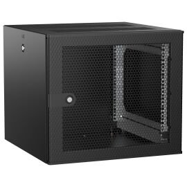 Шкаф настенный 19", 9U, 600х600мм, перф. дверь, черный, UNITBOX W, ITK UBW05-09U66-P