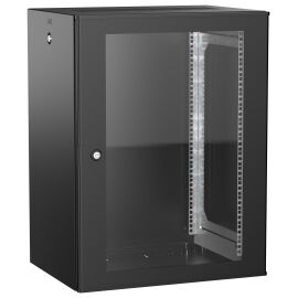 Шкаф настенный 19", 15U, 600х450мм, стекл. дверь, черный, UNITBOX W, ITK UBW05-15U64-G