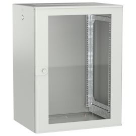 Шкаф настенный 19", 15U, 600х450мм, стекл. дверь, серый, UNITBOX W, ITK UBW35-15U64-G