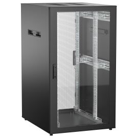 Шкаф напольный 19", 28U, 800х1000мм, стекл.пер.дверь, зад.перф, черн, UNITBOX N, ITK UBN05-28U81-GP
