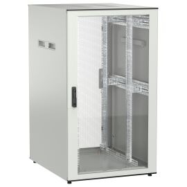 Шкаф напольный 19", 28U, 800х1000мм, стекл.пер.дверь, зад.перф, серый, UNITBOX N, ITK UBN35-28U81-GP