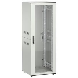 Шкаф напольный 19", 33U, 600х600мм, стекл.пер.дверь, зад.металл, серый, UNITBOX N, ITK UBN35-33U66-GM