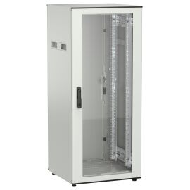Шкаф напольный 19", 28U, 600х600мм, стекл.пер.дверь, зад.металл, серый, UNITBOX N, ITK UBN35-28U66-GM
