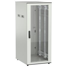 Шкаф напольный 19", 28U, 600х800мм, стекл.пер.дверь, зад.металл, серый, UNITBOX N, ITK UBN35-28U68-GM