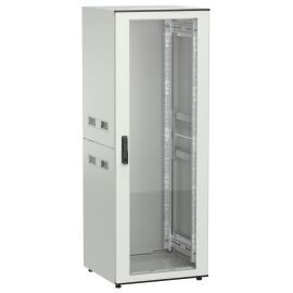 Шкаф напольный 19", 33U, 600х600мм, стекл. перед. дверь, серый, UNITBOX N, ITK UBN35-33U66-G