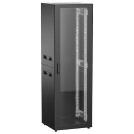 Шкаф напольный 19", 38U, 600х600мм, стекл. перед. дверь, черный, UNITBOX N, ITK UBN05-38U66-G