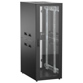 Шкаф напольный 19", 33U, 600х1000мм, стекл.пер.дверь, зад.перф, черный, UNITBOX N, ITK UBN05-33U61-GP