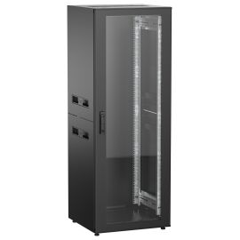 Шкаф напольный 19", 33U, 600х600мм, стекл. перед. дверь, черный, UNITBOX N, ITK UBN05-33U66-G