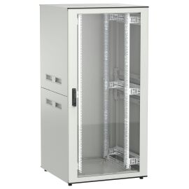 Шкаф напольный 19", 33U, 800х800мм, стекл.пер.дверь, зад.металл, серый, UNITBOX N, ITK UBN35-33U88-GM