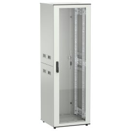 Шкаф напольный 19", 38U, 600х600мм, стекл.пер.дверь, зад.металл, серый, UNITBOX N, ITK UBN35-38U66-GM