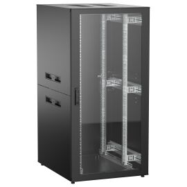 Шкаф напольный 19", 33U, 800х1000мм, стекл.перед.дверь, задн.металл, черный, UNITBOX N, ITK UBN05-33U81-GM