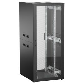 Шкаф напольный 19", 38U, 800х1000мм, стекл.пер.дверь, зад.перф, черн, UNITBOX N, ITK UBN05-38U81-GP