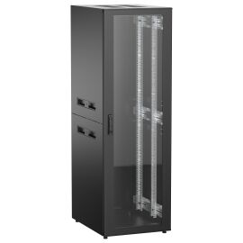 Шкаф напольный 19", 38U, 600х800мм, стекл. перед. дверь, черный, UNITBOX N, ITK UBN05-38U68-G