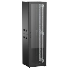 Шкаф напольный 19", 42U, 600х600мм, стекл. перед. дверь, зад. металл, черный, UNITBOX N, ITK UBN05-42U66-GM