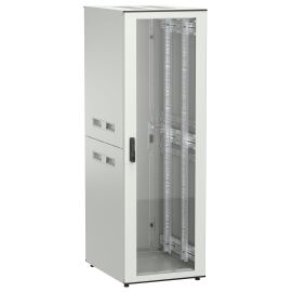 Шкаф напольный 19", 38U, 600х800мм, стекл.пер.дверь, зад.металл, серый, UNITBOX N, ITK UBN35-38U68-GM