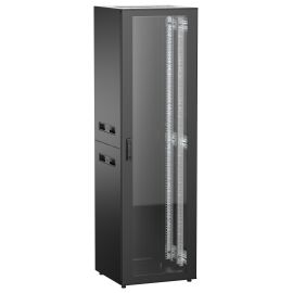 Шкаф напольный 19", 42U, 600х600мм, стекл. перед. дверь, черный, UNITBOX N, ITK UBN05-42U66-G