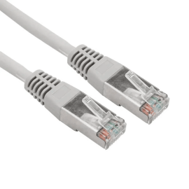 Патч-корд 4 пары, 2хRJ45, 1м, Кат.5e, FTP, серый, CCA, LSZH, REXANT 18-8002-1