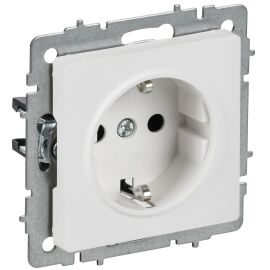 BRITE Розетка 1-местная с заземлением с защитными шторками 16А безвинтовое крепление РС24-1-0-БрБ бе