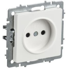 BRITE Розетка 1-местная без заземления с защитными шторками 10А РСш10-2-БрБ РФ белый IEK