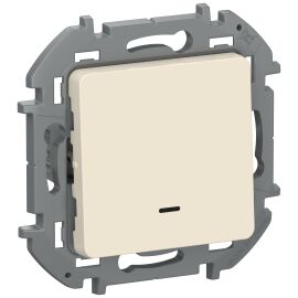IEKINSPIRIA Переключатель 1-клавишный с подсветкой/индикацией схема 6L 10АХ безвинтовые зажимы 67366