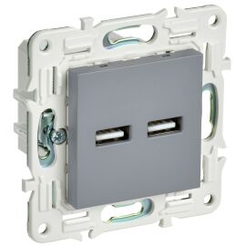 SKANDY Розетка USB A+A 3,1А SK-R15Gr серый IEK