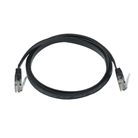 Патч-корд 4 пары, 2хRJ45, 1м, Кат.6, UTP, черный, PVC, плоский, ITK PC09-C06U-1M-FL