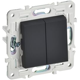 SKANDY Выключатель 2-клавишный 10А SK-V04G графит IEK