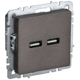 BRITE Розетка USB A+A 5В 3,1А РЮ10-1-БрТБ темная бронза IEK