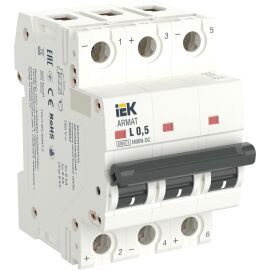 Выключатель автоматический 3P, 6А, х-ка Z, M06N-DC, IEK AR-M06N-3-Z006DC