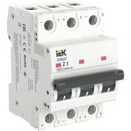 Выключатель автоматический 3P, 1А, х-ка Z, M06N-DC, IEK AR-M06N-3-Z001DC
