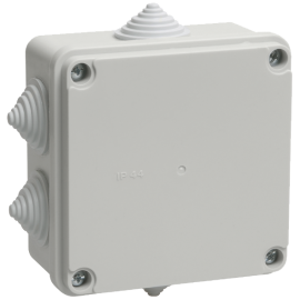 Коробка распаячная для о/п 100х100х50мм IP44, серая, (6 гермовв.), КМ41233, IEK UKO11-100-100-050-K41-44