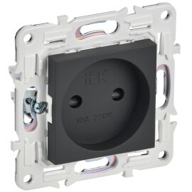 SKANDY Розетка без заземления с защитными шторками 10А SK-R01G графит IEK
