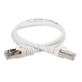 Патч-корд 4 пары, 2хRJ45, 0,5м, Кат.6A, S/FTP, белый, LSZH, ITK PC08-C6ASL-D05M-SC-HC