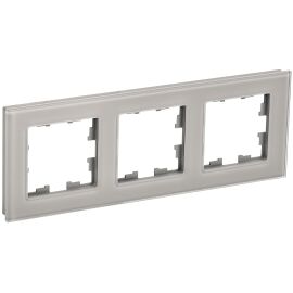 BRITE Рамка 3 -местная РУ-3-2-БрД стекло дымчатый IEK
