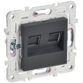 SKANDY Розетка компьютерная двойная RJ45 кат.5E SK-K03T титан IEK