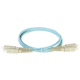 Шнур оптический SC/UPC-SC/UPC, MM 50/125, 3м, Duplex OM3, бирюзовый, ITK FPC5003-SCU-SCU-C2L-3M