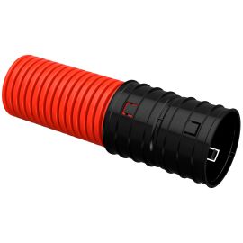 ELASTA Труба гофрированная двустенная жесткая ПНД d=125мм красная (6м) IEK