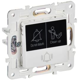 Кнопка звонка с индикацией для отелей SK-V17W, 10А, белая, IEK SK-V14-2-10-K01