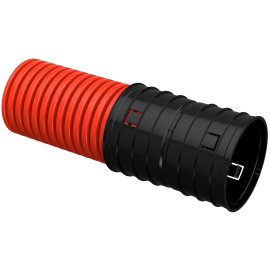 Труба гофрированная двустенная ПНД, d140мм, 50м, красная, IEK CTG12-140-K04-050-R