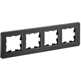 BRITE Рамка 4-местная РУ-4-1-Бр металл черный RE IEK
