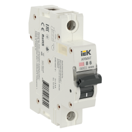 Выключатель автоматический ARMAT M06N 1P B 6А, IEK AR-M06N-1-B006